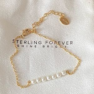 Sterling Forever Gold Pearl Bracelet With Gift Bag - NEW
